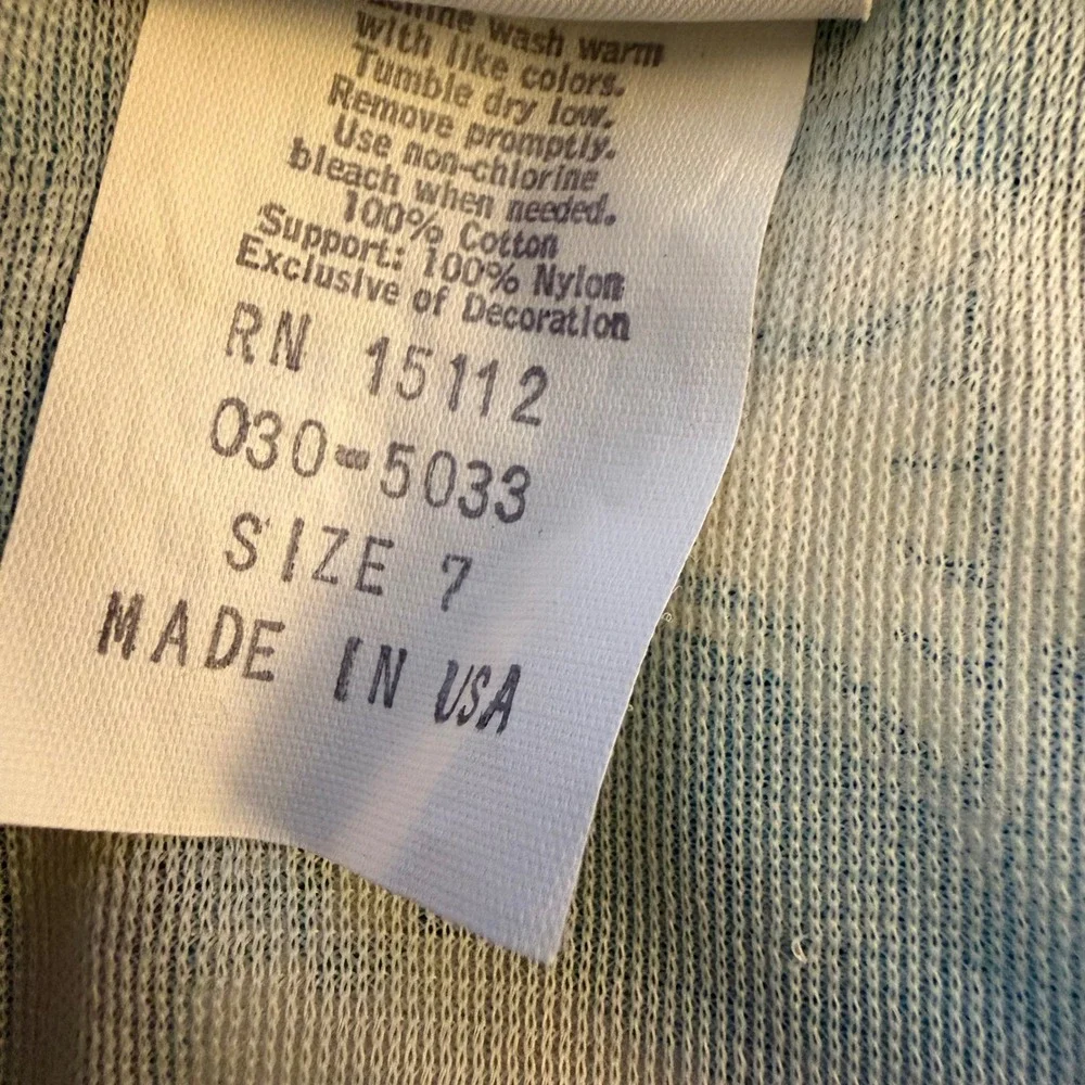 Vintage OshKosh Bgosh Kids Size 7 Blue White Striped Fish Swim Trunks USA Made